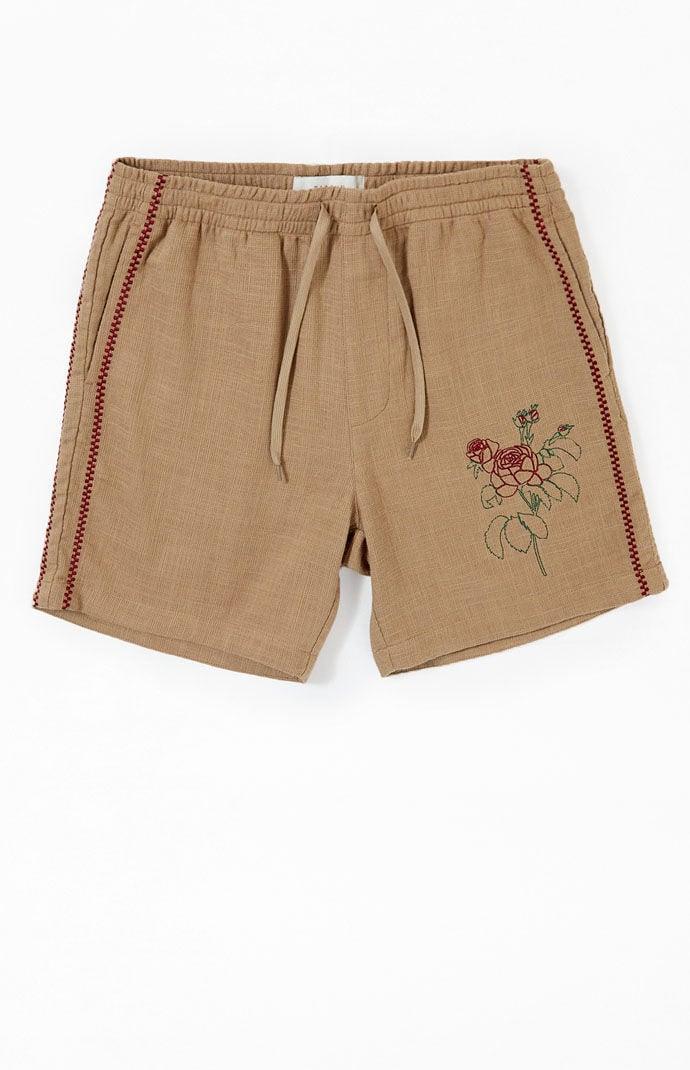 Men's Embroidered Linen Volley Shorts Product Image