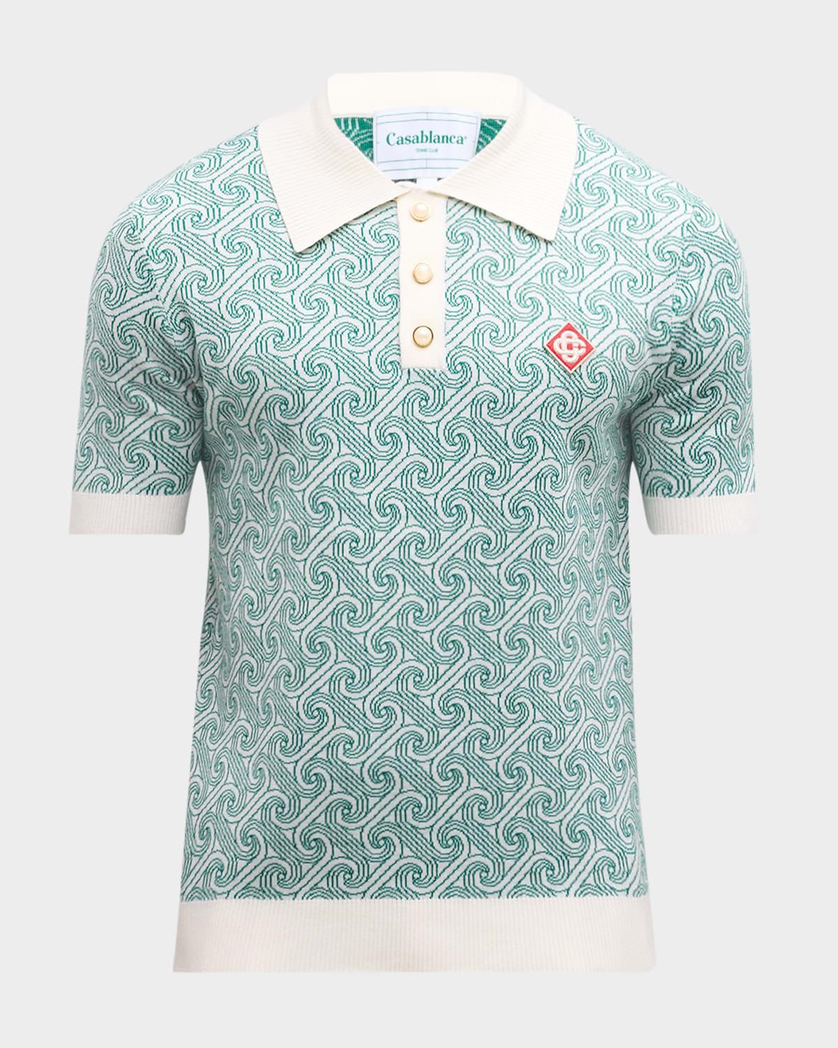 Men's Jacquard Monogram Polo Shirt Product Image