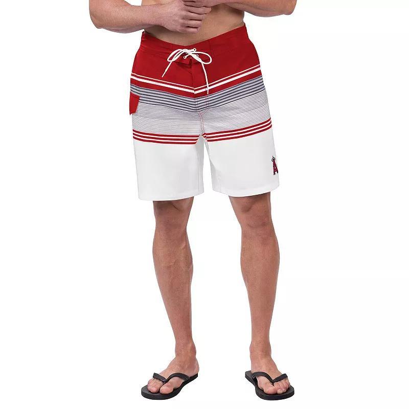 Mens G-III Sports by Carl Banks /White Los Angeles Angels Jump Shot Volley Board Shorts Product Image