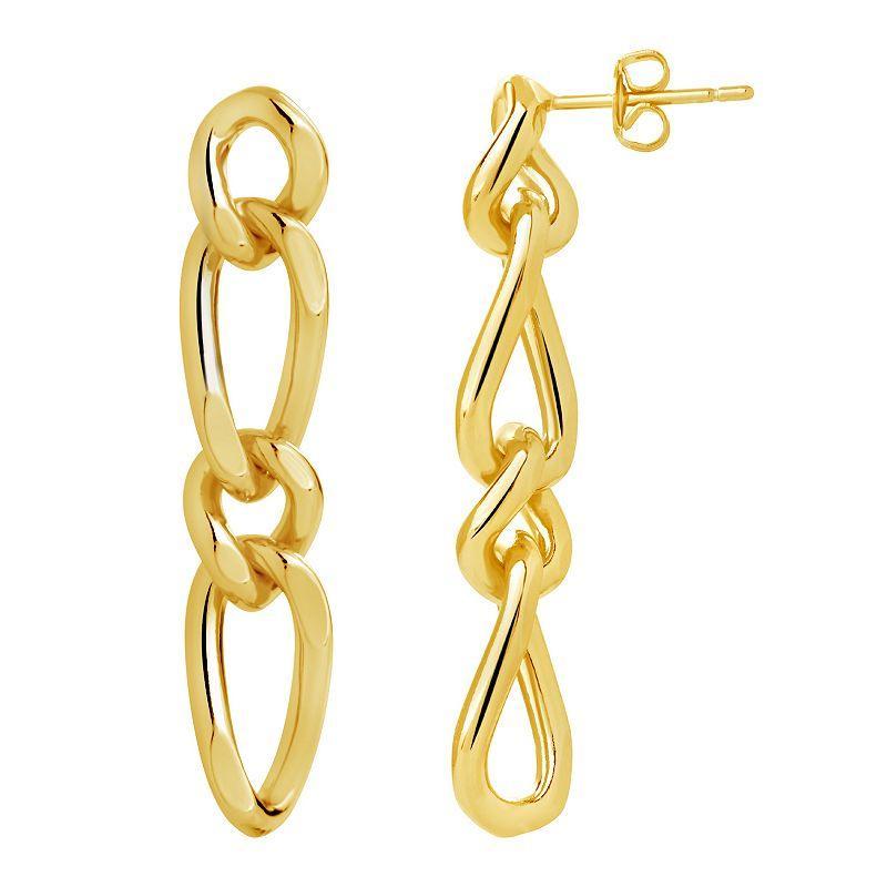 MC Collective Chain Link Drop Stud Earrings, Womens, Gold Tone Product Image