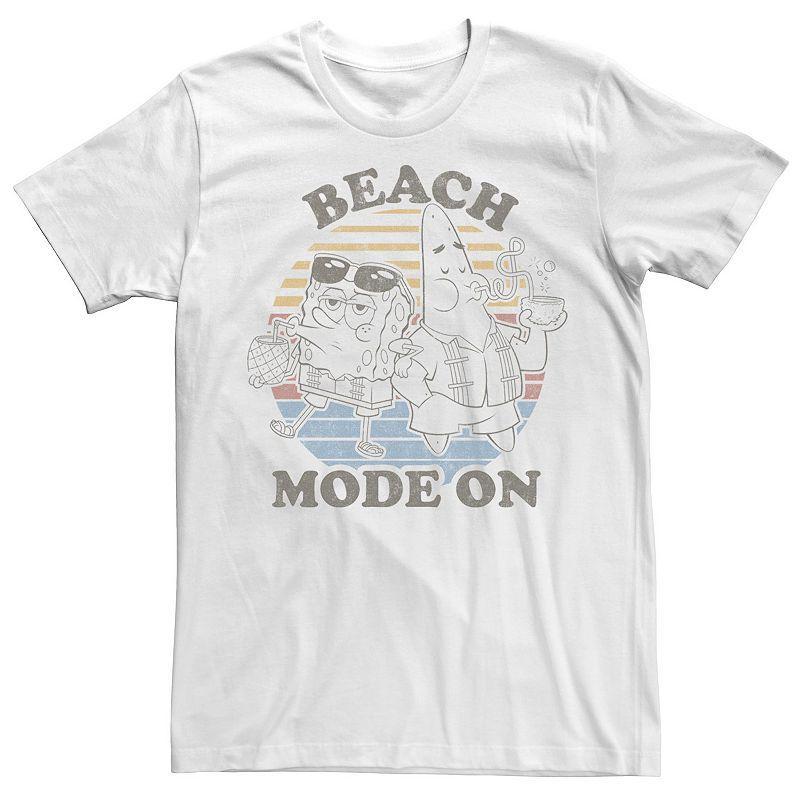 Mens Spongebob Squarepants Beach Mode On Faded Retro Tee Product Image