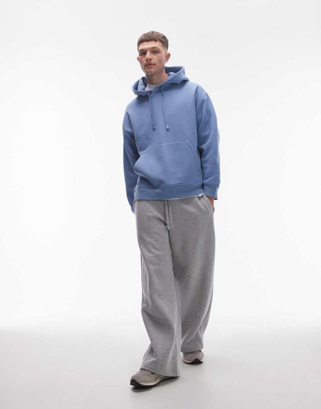 Topman oversized hoodie in light blue Product Image