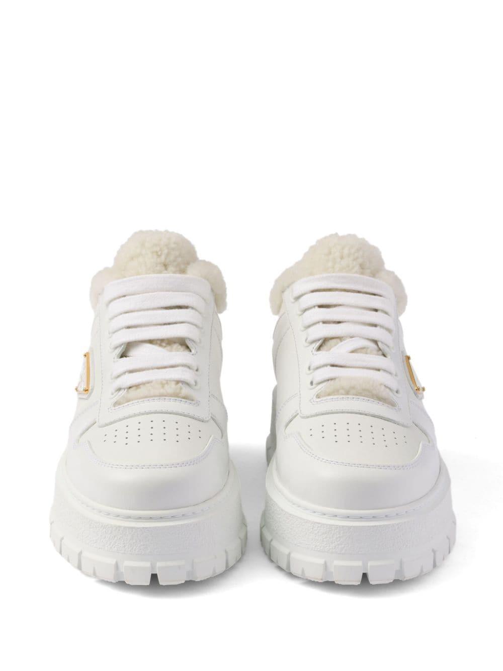 PRADA Leather Sneakers In White Product Image