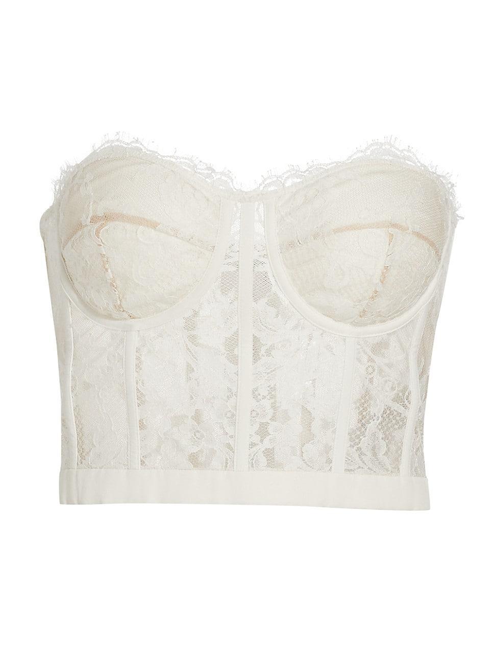 Womens Strapless Lace Crop Bustier Product Image