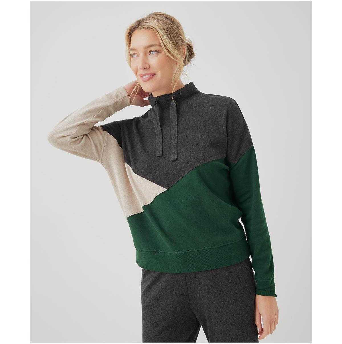 Womens Black/Winter Bloom Heather/Medium Grey Heather Airplane Colorblock Pullover 2X Product Image