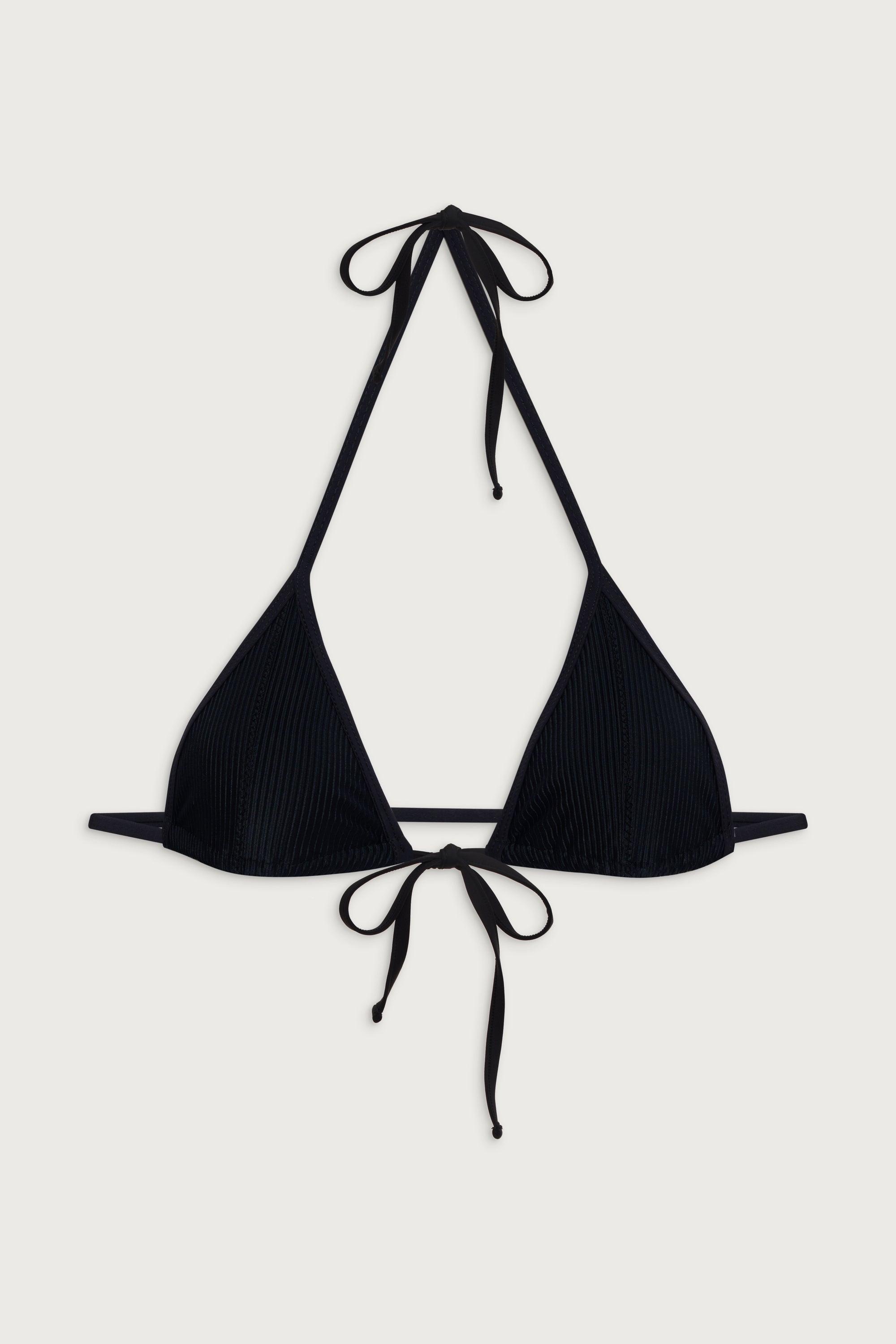 Coastal Micro Triangle Bikini Top - Black Product Image