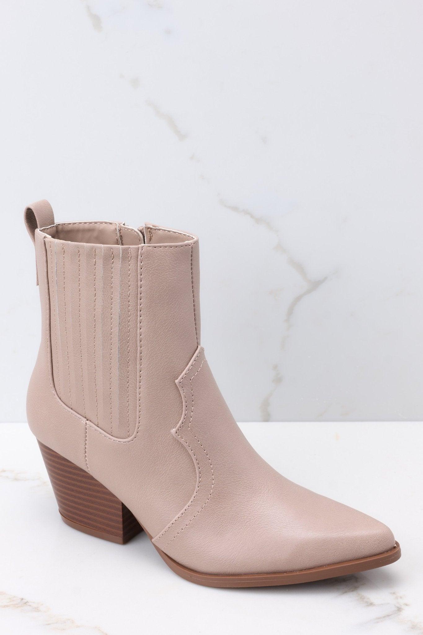 Living For It Western Taupe Boots Product Image