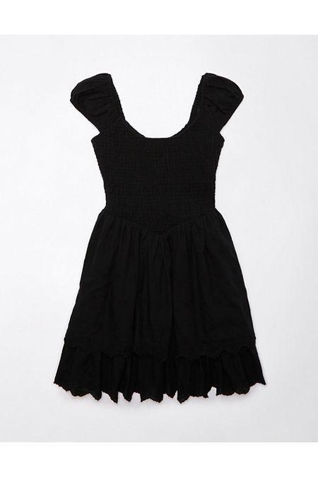 AE Smocked Puff Sleeve Ruffle Mini Dress Womens Product Image