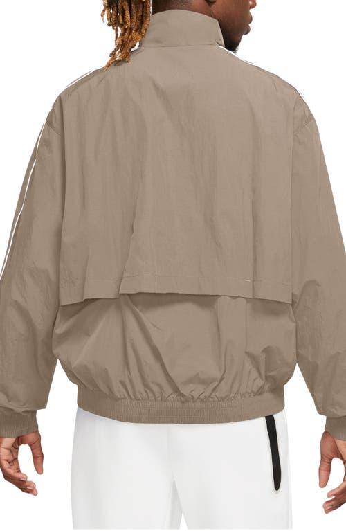 NIKE Solo Swoosh Logo-embroidered Nylon-taffeta Track Jacket In Brown Product Image