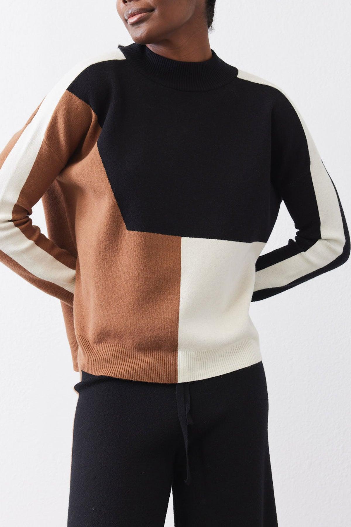 Light Knit Colorblock Sweater Product Image