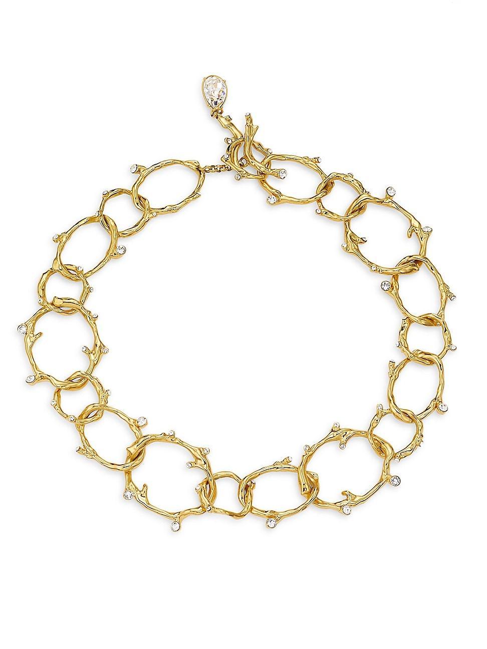 Womens Goldtone & Crystal Branch Necklace Product Image