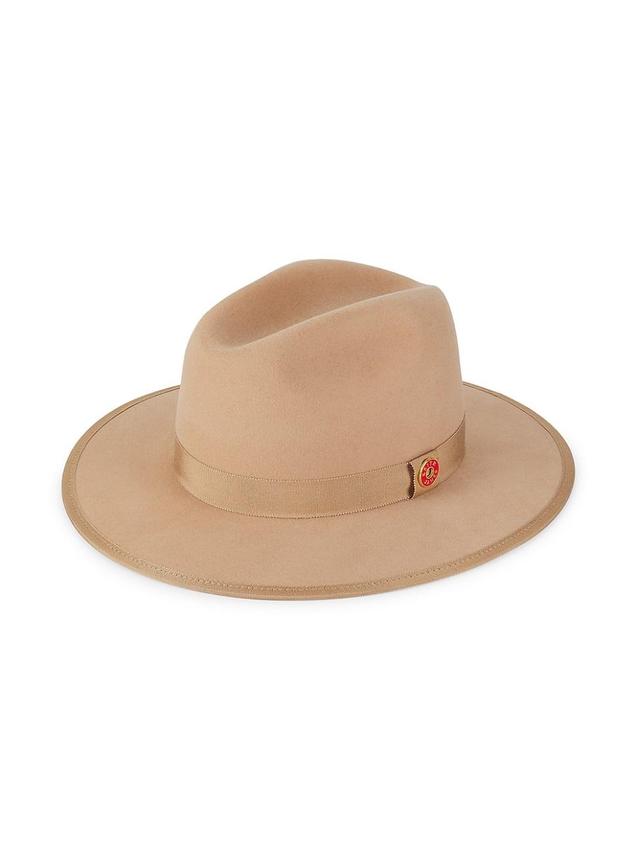 Mens Queen Red-Brim Wool Fedora Hat Product Image