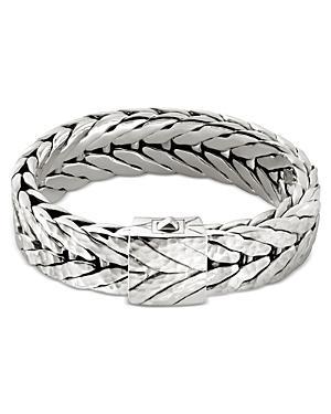 John Hardy Sterling Silver Mens Hammered Wide Flex Bracelet Product Image