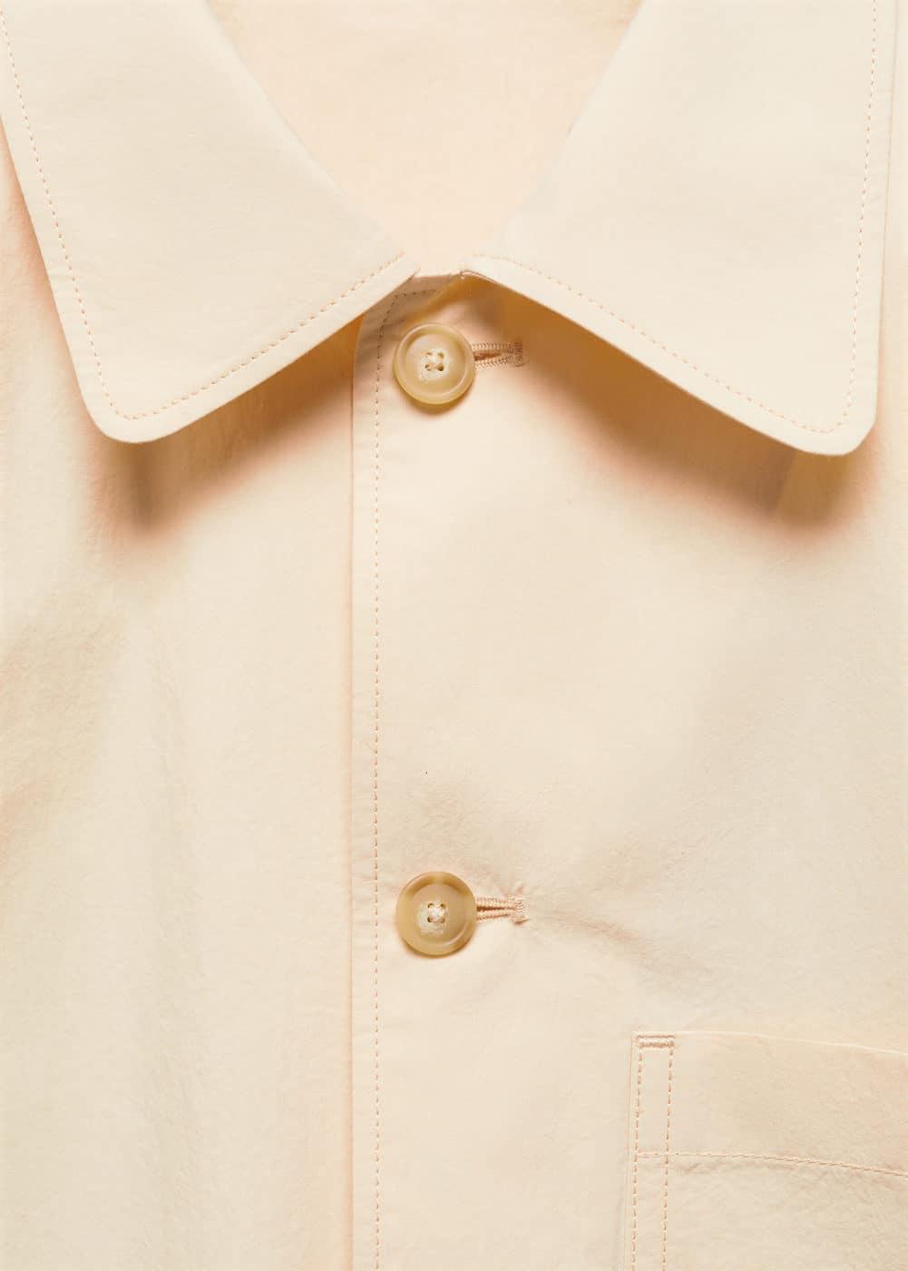 MANGO MAN - 100% cotton overshirt with pocket vanillaMen Product Image