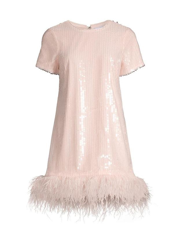 LIKELY Marullo Sequin Feather Trim Dress Product Image