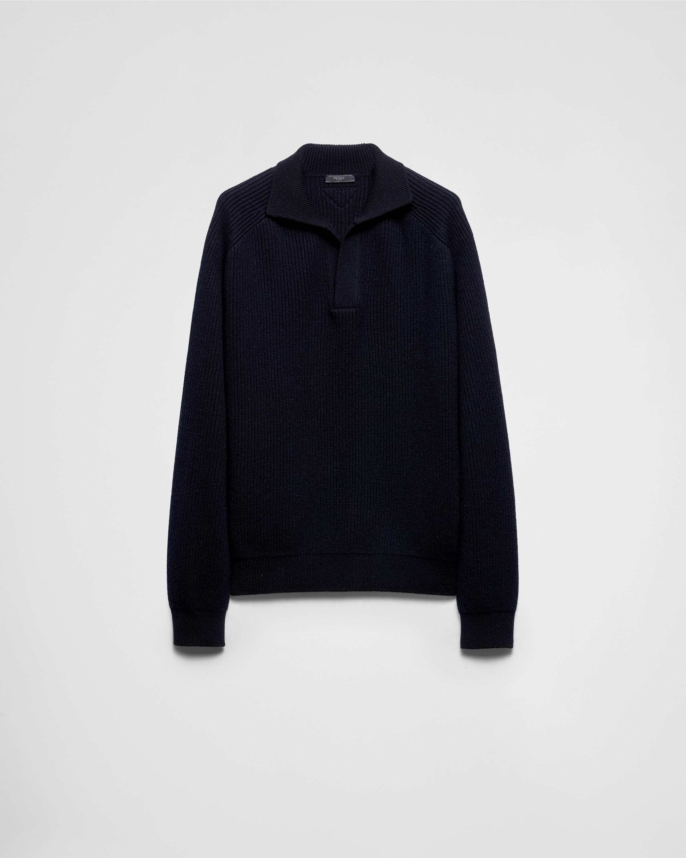 Oversized cashmere polo sweater Product Image