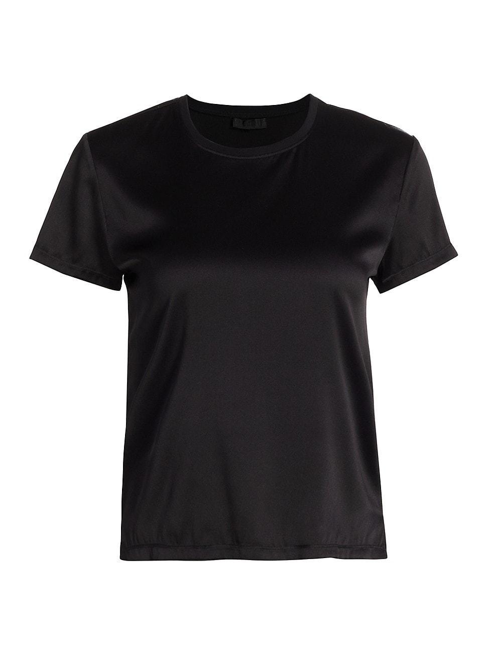 Womens Silk Blend Crewneck T-Shirt Product Image