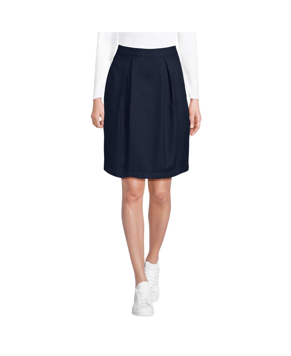 Lands End Womens School Uniform Solid Pleated Skort Top of Knee Product Image