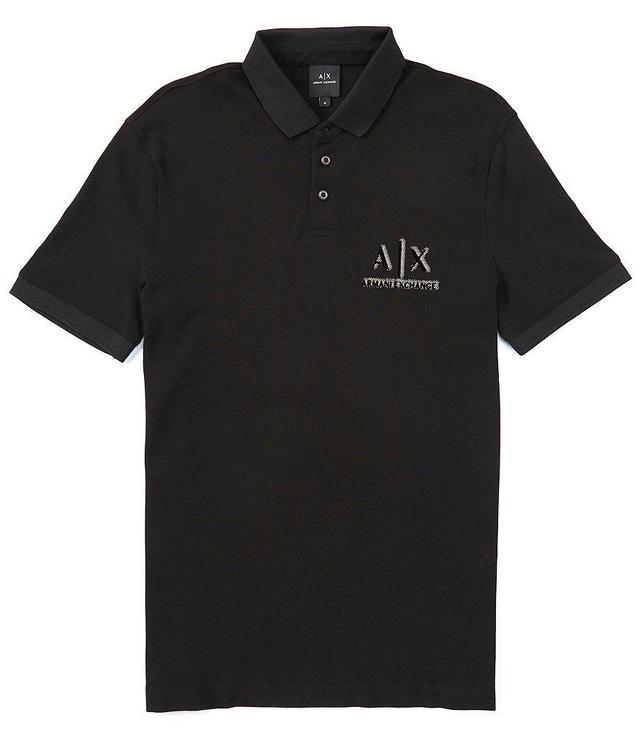 Armani Exchange Metallic Logo Short Sleeve Polo Shirt Product Image