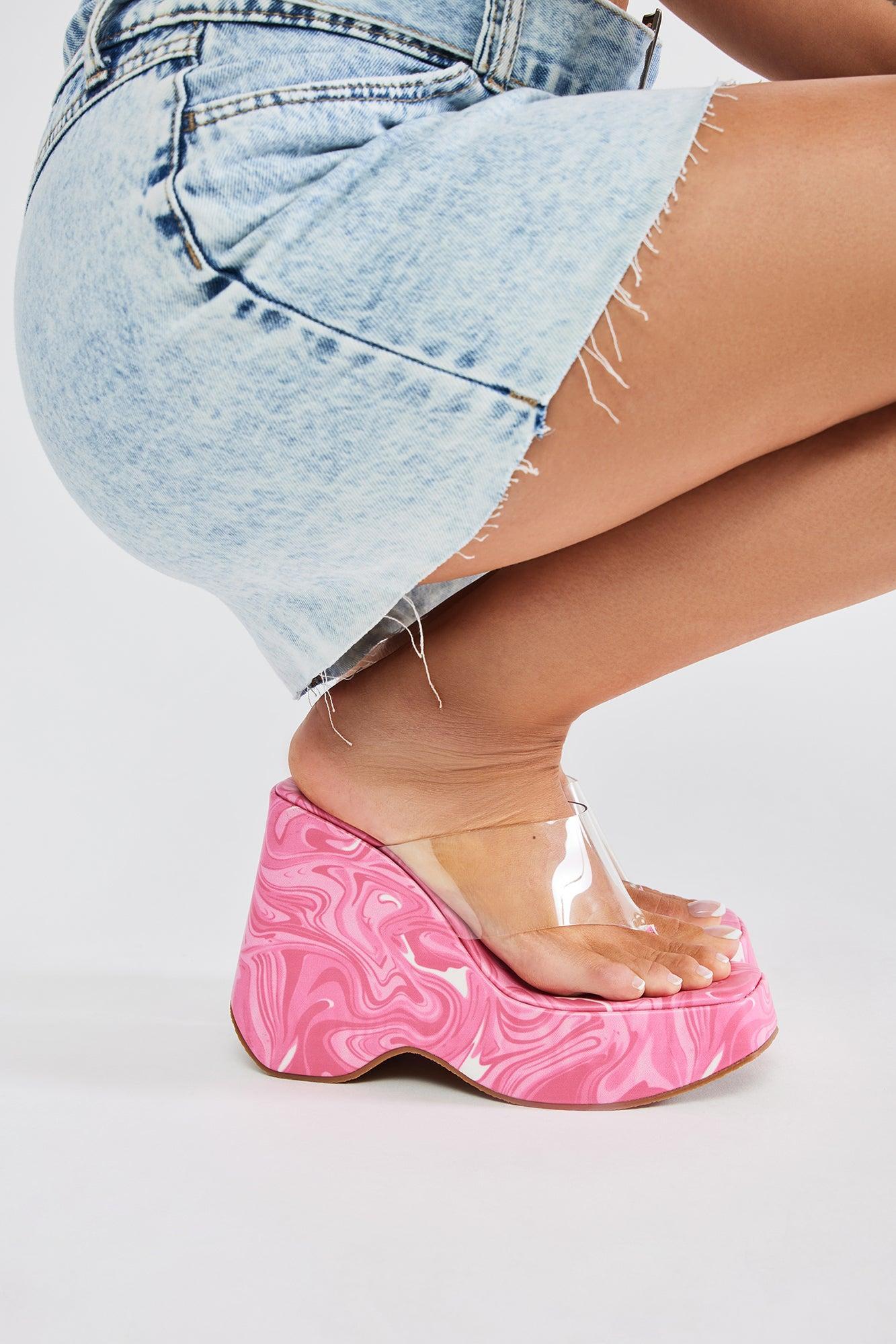 Never Too Extra Platform Wedges - Pink Product Image