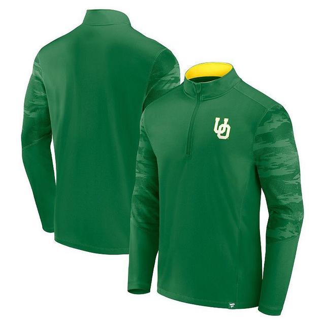 Mens Fanatics Branded Oregon Ducks Ringer Quarter-Zip Top Product Image