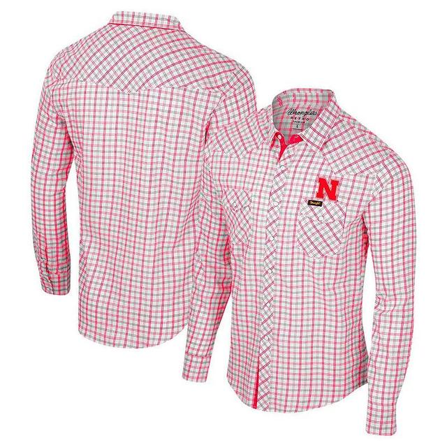 Mens Colosseum x Wrangler Ohio State Buckeyes Plaid Window Pane Long Sleeve Full-Snap Shirt Product Image