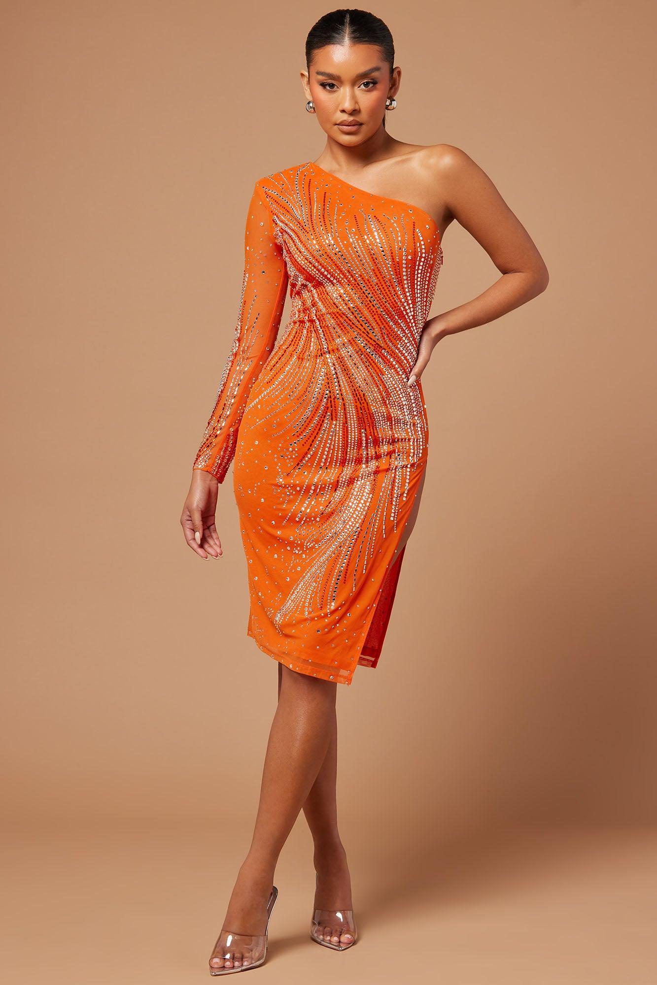 Anita Embellished Midi Dress - Orange product image