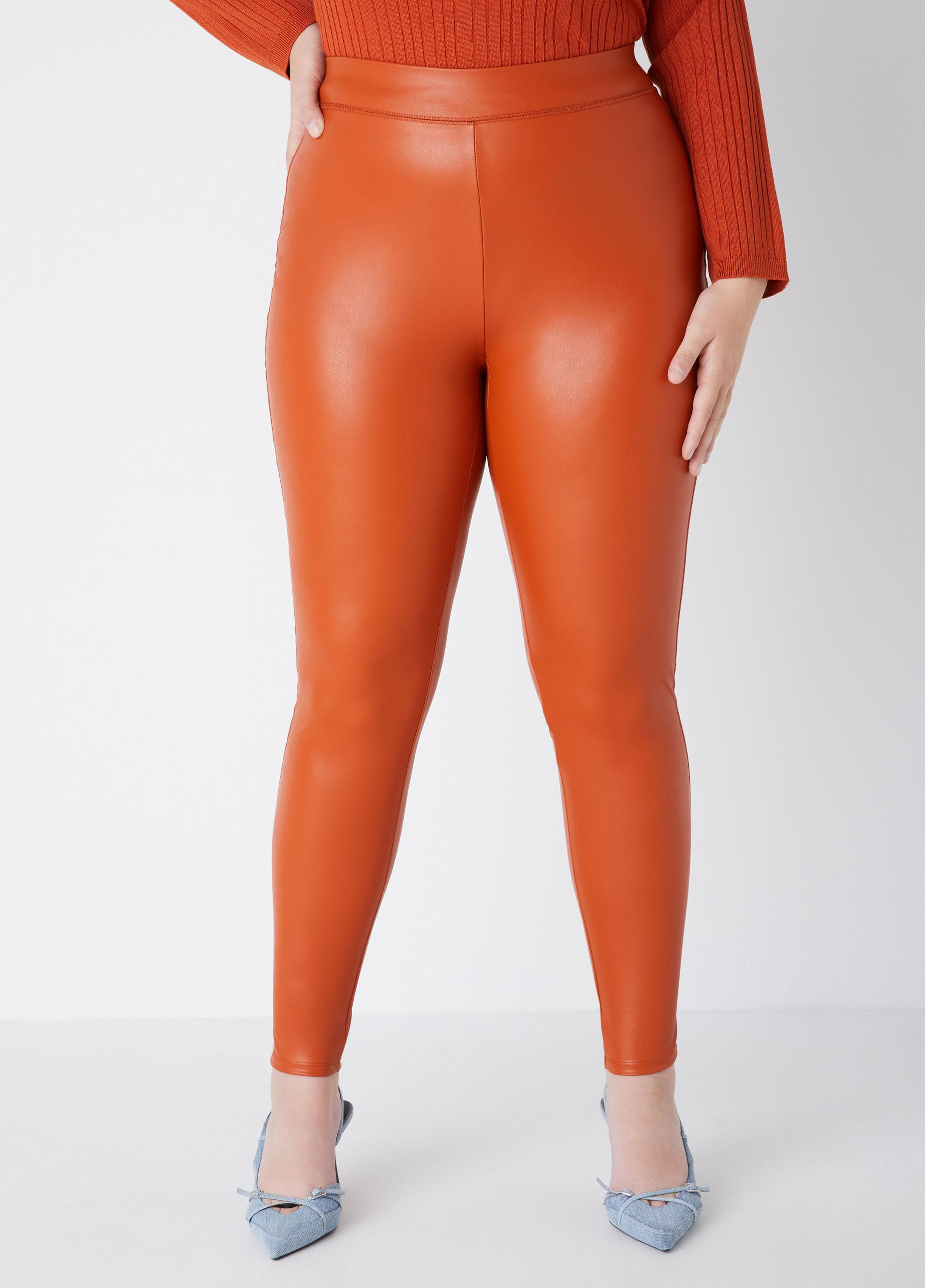 Plus Size Faux Leather High Waist Leggings Ashley Stewart Product Image