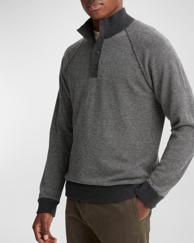 Mens Birdseye Button Mock-Neck Sweater Product Image