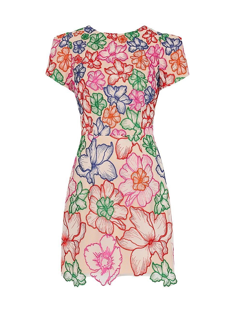 Womens Kyla Floral-Embroidered Minidress product image