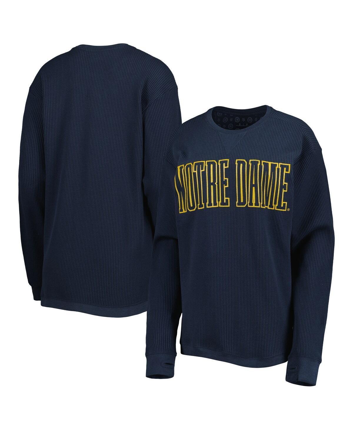 Womens Pressbox Navy Notre Dame Fighting Irish Surf Plus Size Southlawn Waffle-Knit Thermal Tri-Blend Long Sleeve T-shirt Product Image