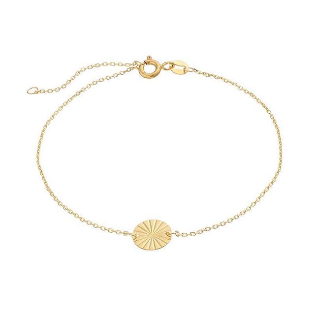 Au Naturale 14k Gold Disc Charm Bracelet, Womens Product Image