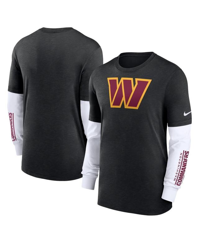 Mens Nike Heather Black Washington Commanders Slub Fashion Long Sleeve T-shirt Product Image