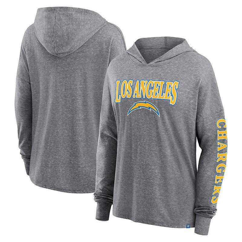 Womens Fanatics Branded Heather Gray Los Angeles Chargers Classic Outline Pullover Hoodie Product Image