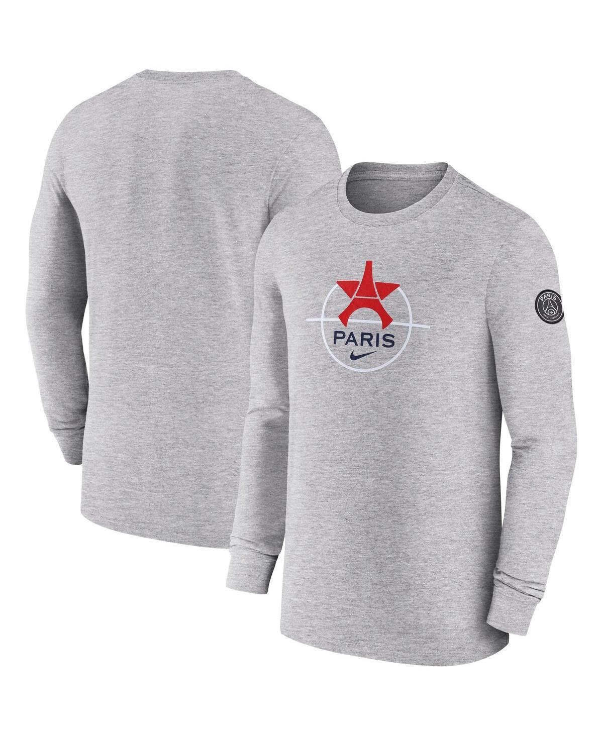 Mens Nike Heather Gray Paris Saint-Germain Knockout Long Sleeve T-Shirt Product Image