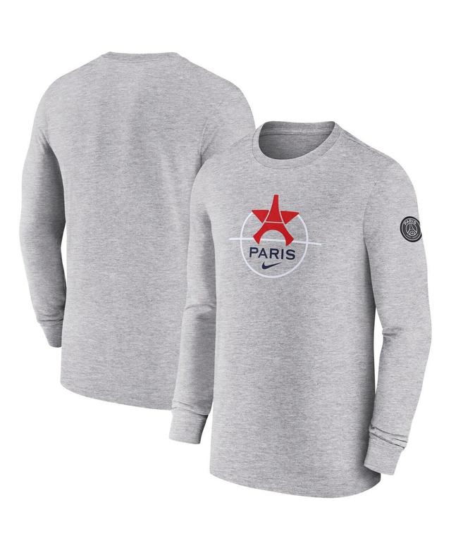 Mens Nike Heather Gray Paris Saint-Germain Knockout Long Sleeve T-Shirt Product Image