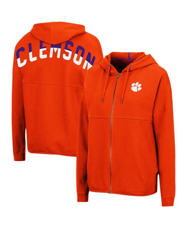 Womens Colosseum Orange Clemson Tigers 2-Hit Full-Zip Hoodie Product Image