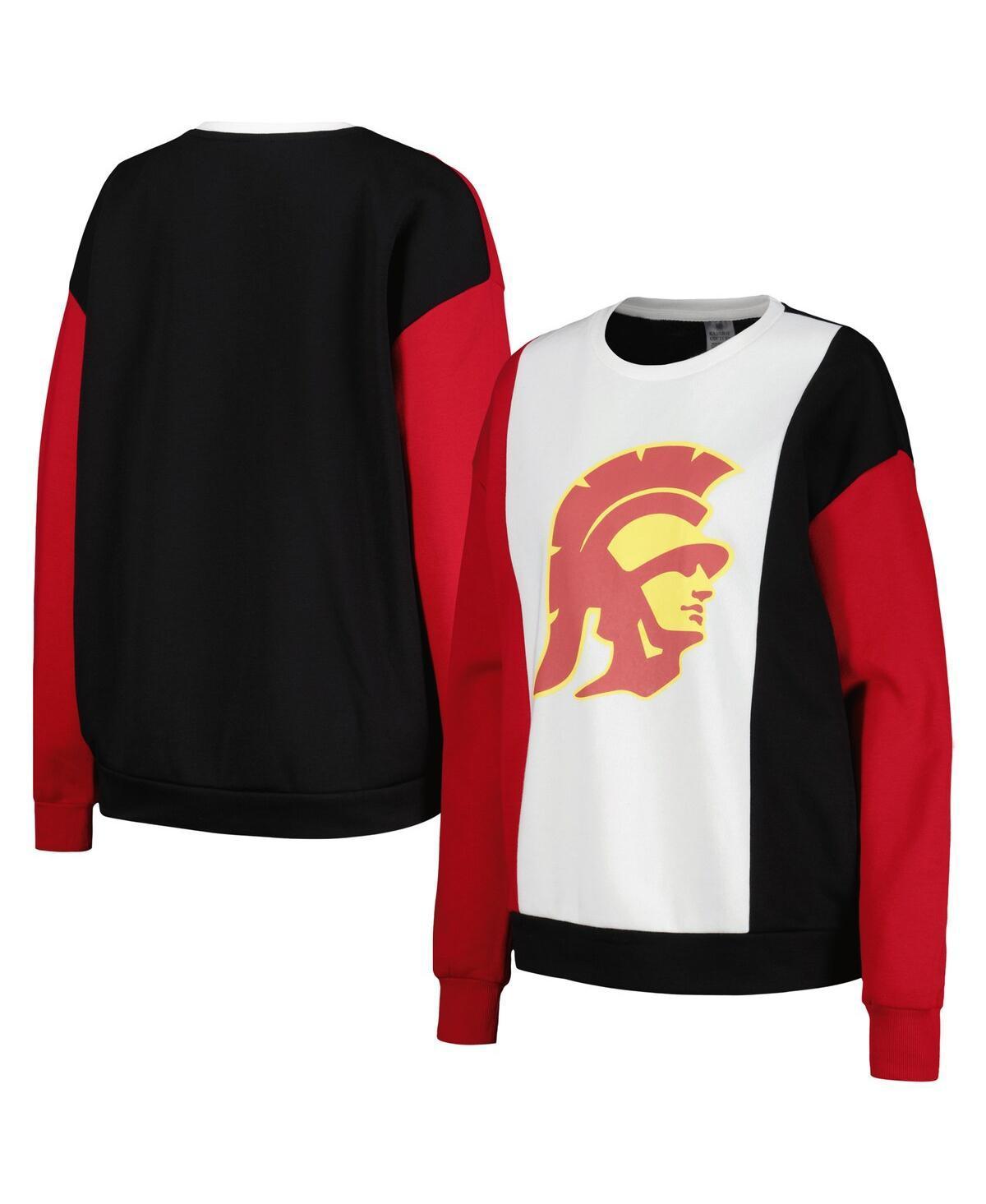 Womens Gameday Couture /Black USC Trojans Vertical Color-Block Pullover Sweatshirt Product Image