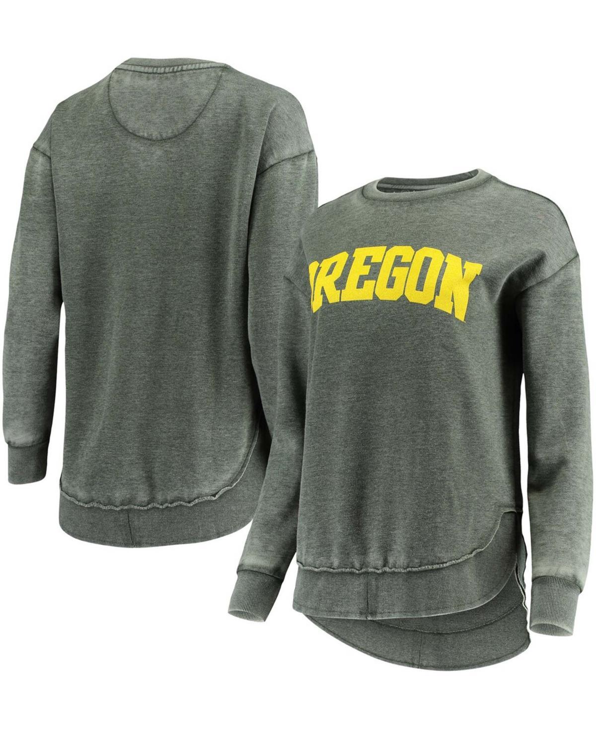 Womens Pressbox Green Oregon Ducks Vintage Wash Pullover Sweatshirt Product Image