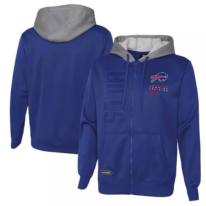 Mens Royal Buffalo Bills Combine Authentic Field Play Full-Zip Hoodie Sweatshirt Blue Product Image