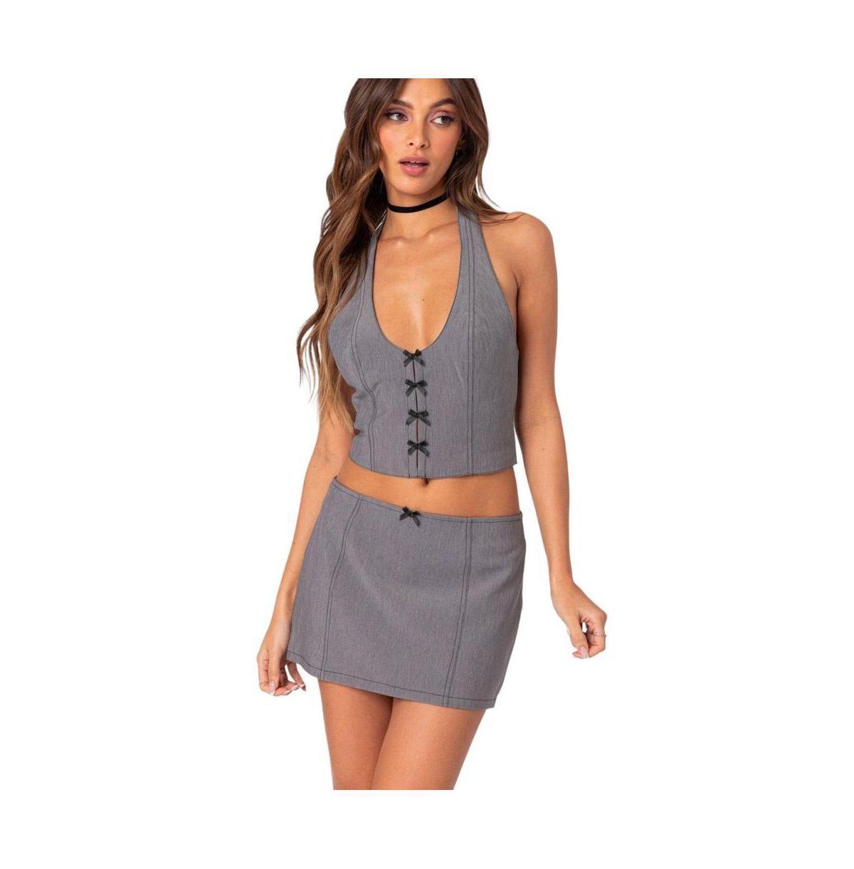 Edikted Womens Take A Bow Halter Top Product Image