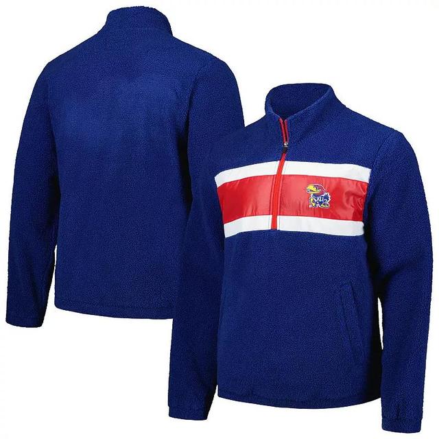 Mens G-III Sports by Carl Banks Kansas Jayhawks Pinch Runner Half-Zip Top Blue Product Image