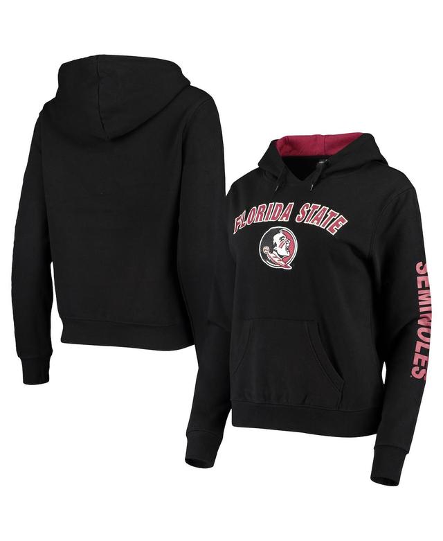 Womens Colosseum Black Florida State Seminoles Loud and Proud Pullover Hoodie Product Image