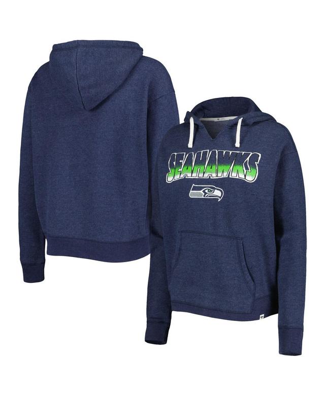 Womens 47 Brand College Navy Seattle Seahawks Color Rise Kennedy Notch Neck Pullover Hoodie Product Image