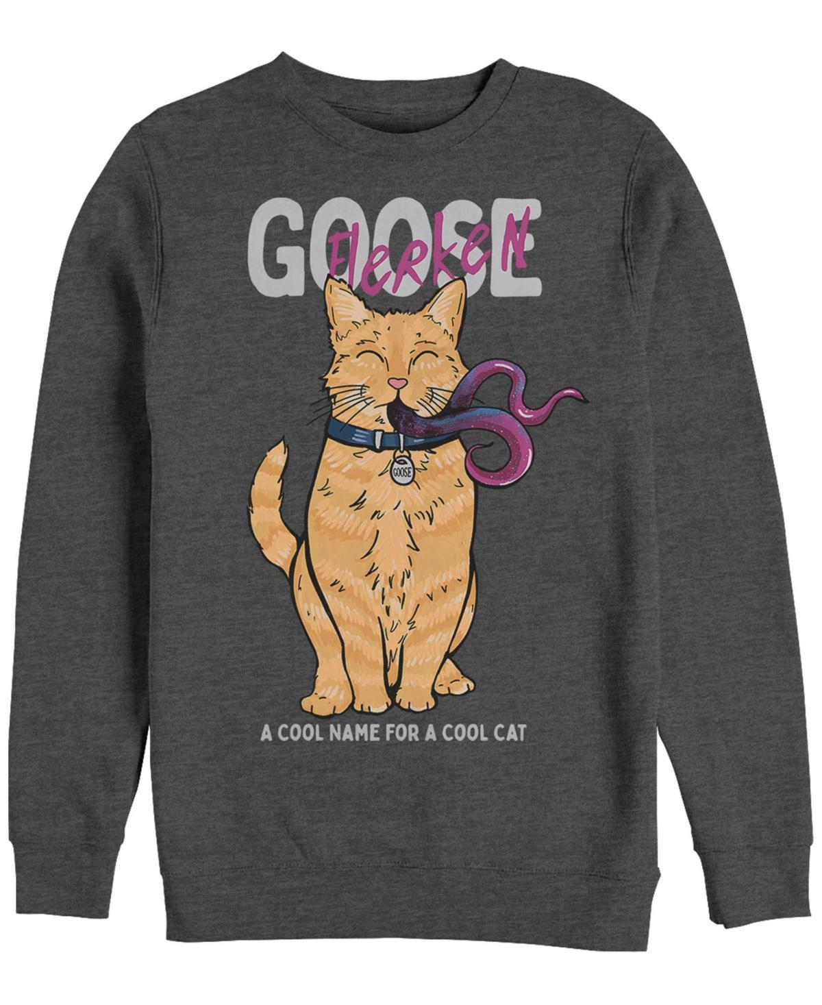 Mens Marvel Captain Marvel Goose Cool Name For A Cat Sweatshirt Grey Heather Product Image