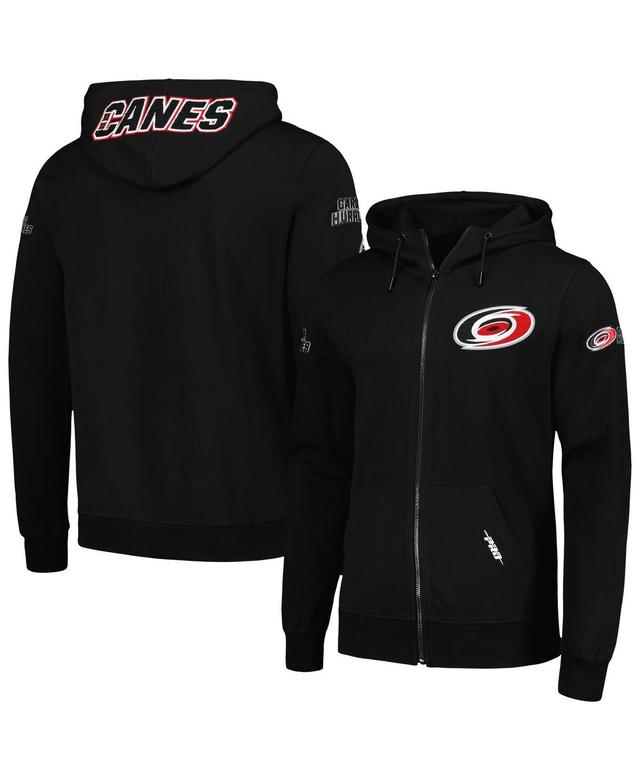 Mens Pro Standard Black Carolina Hurricanes Classic Chenille Full-Zip Hoodie Jacket Product Image