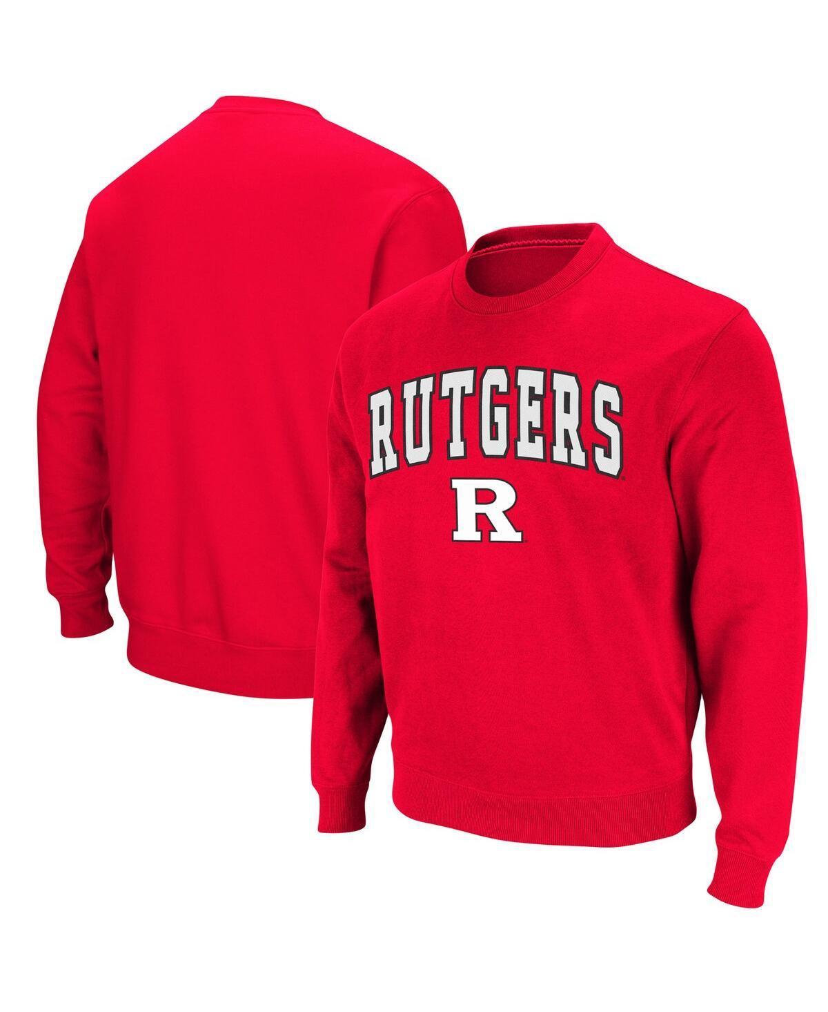 Colosseum Mens Rutgers Scarlet Knights Arch and Logo Crew Neck Sweatshirt Product Image