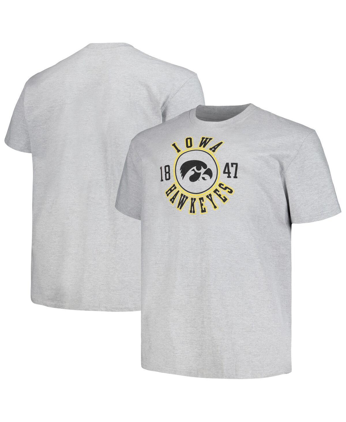 Mens Champion Heather Gray Iowa Hawkeyes Big and Tall Circle Logo T-shirt Product Image