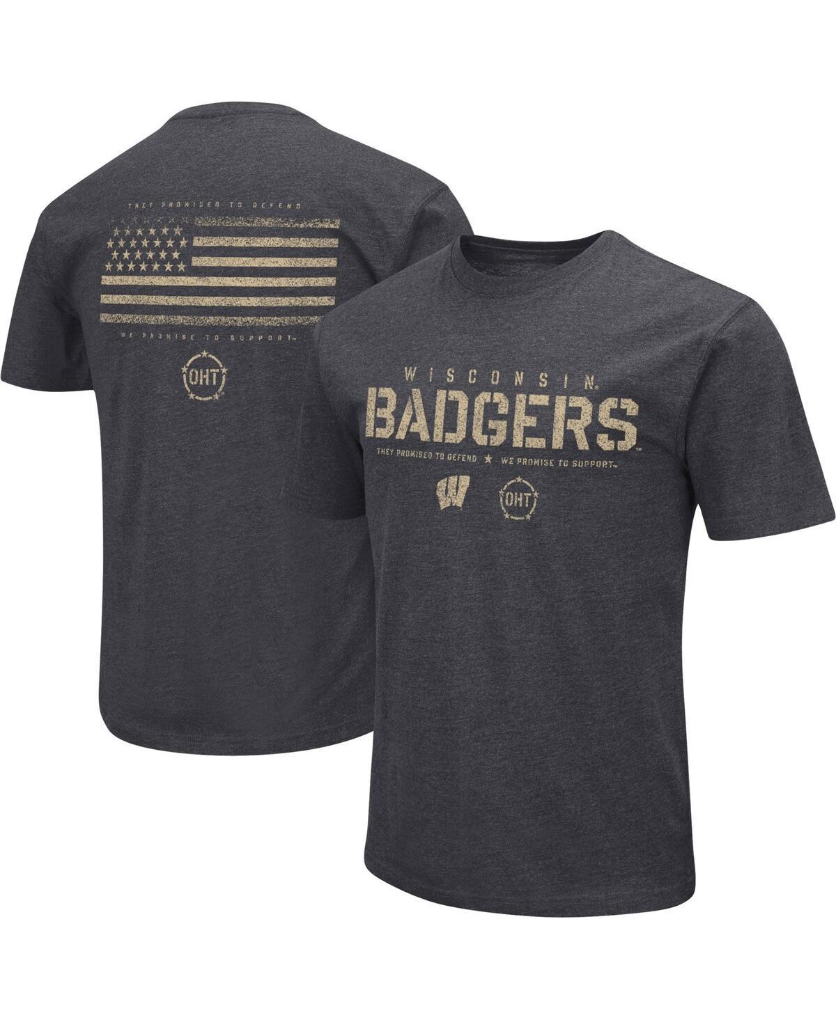 Mens Colosseum Heather Black Wisconsin Badgers Big and Tall Oht Military-Inspired Appreciation Playbook T-shirt Product Image