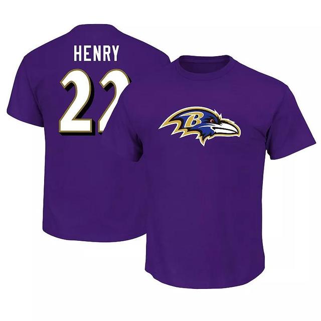 Mens Fanatics Derrick Henry Baltimore Ravens Big & Tall Name & Number T-Shirt Product Image